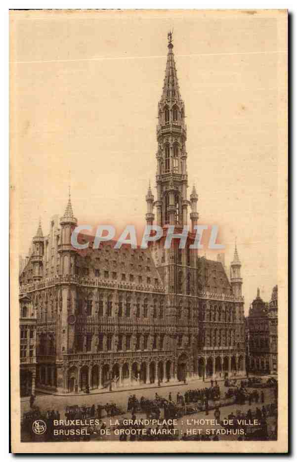 CPA Bruxelles La grand Place L'Hotel De Ville Brussel De Groote Markt Het Stadhuis