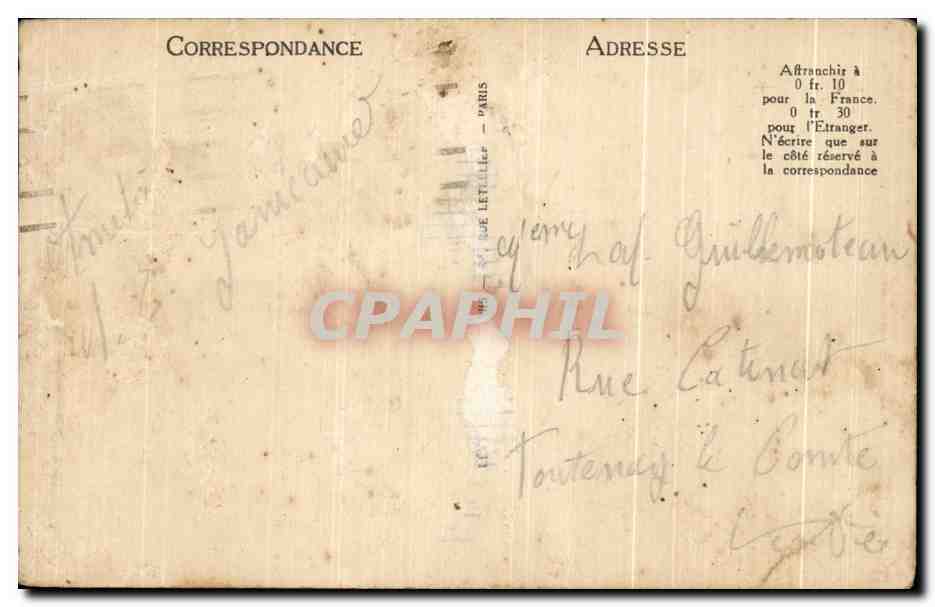 CPA Paris La Rue Des Pyramides Et la Statue De Jeanne D'Arc — Verso
