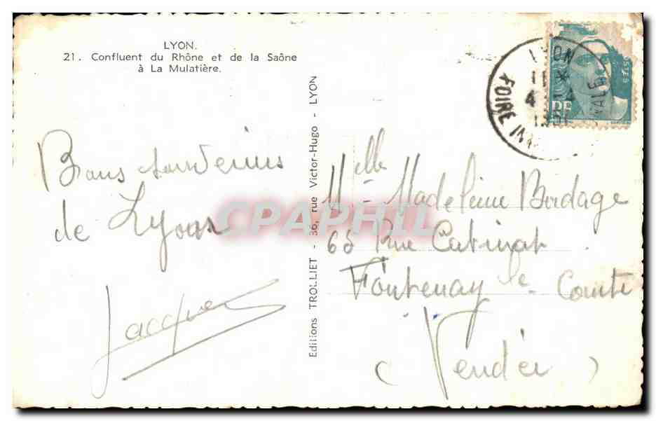CPA Lyon Confluent du Rhone et de la Saone a la Mulatiere — Reverso