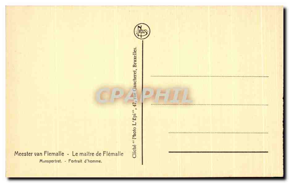 CPA Exposition Anvers 1930 Meester Van Flemalle Le Maitre de Flemalle Mansportret Portrait d'Homme — Verso