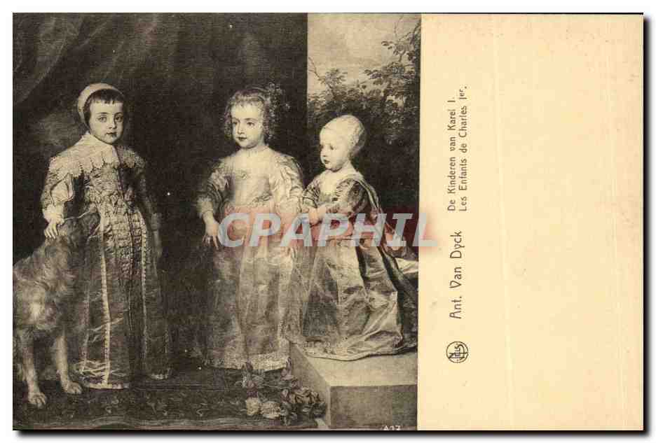 CPA Exposition Anvers 1930 Ant Van Dyck De Kinderen Van Karel l Les Entants de Chatles l er