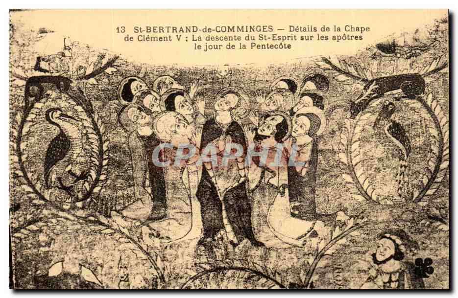 CPA St Bertrand de Comminges Details de la Chape de Clement Le Christ benissant la Vierge