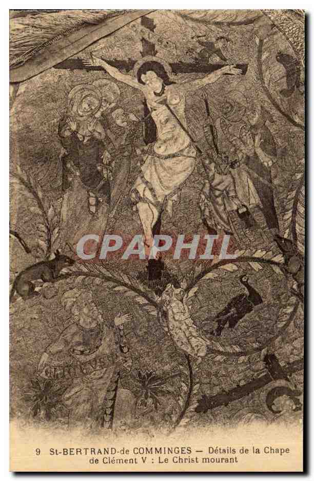 CPA St Bertrand de Comminges Details de la Chape de Clement Le Christ Mourant