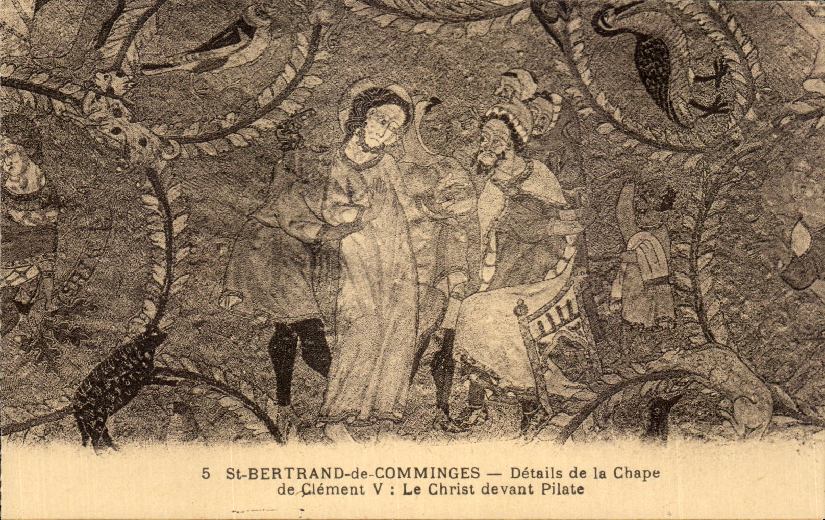 CPA St Bertrand de Comminges Details de la Chape de Clement Le Christ devant pilate