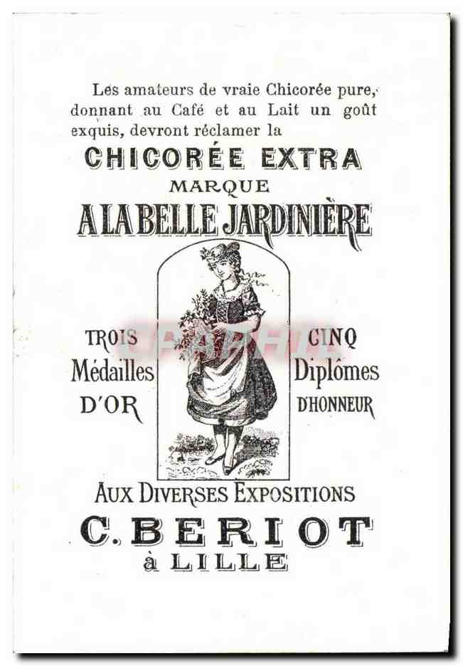 Chromo Chicoree A la belle Jardiniere Berlot Lille Fleurs Papillon  — Verso