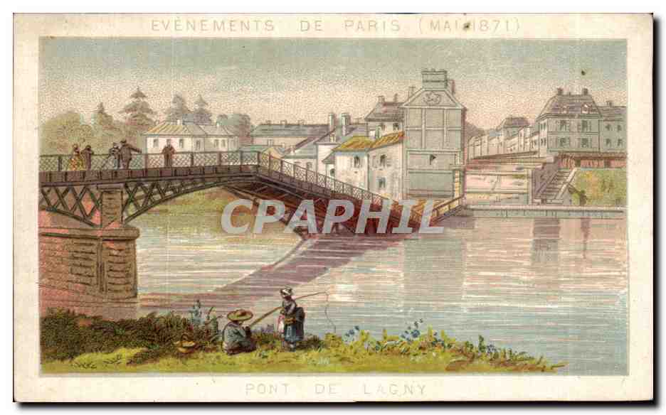 Chromo Evenements De Paris Pont De Lagny Mai 1871