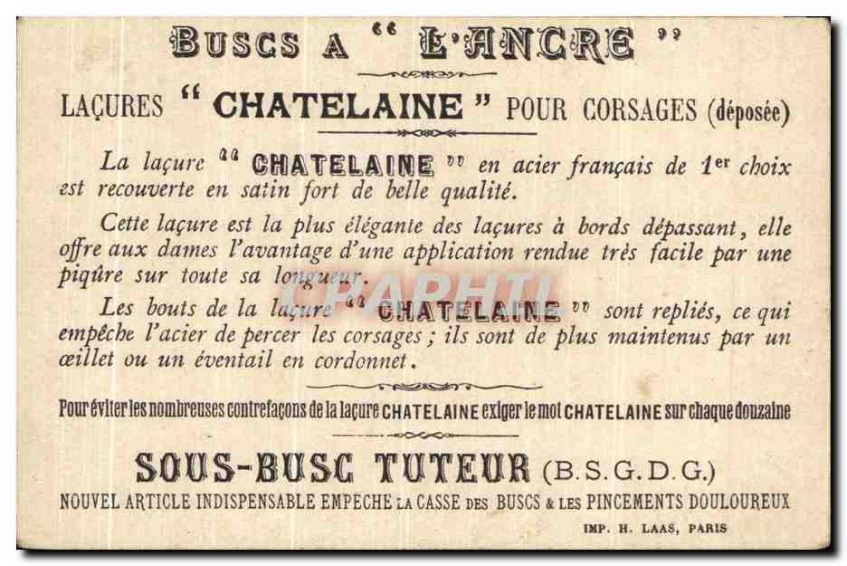 Chromo L'Union Fait La Force Marins Buscs a l'ancre La Chatelaine  — Rückseite
