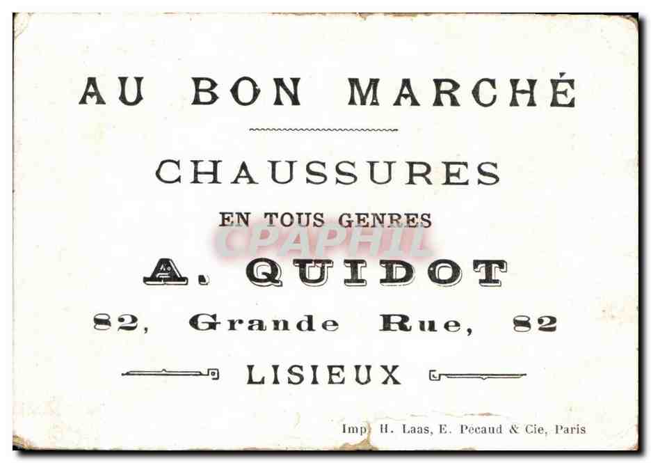 Chromo Le Hautbois Au bon Marche A Quidot Grande Rue Lisieux Moutons  — Verso