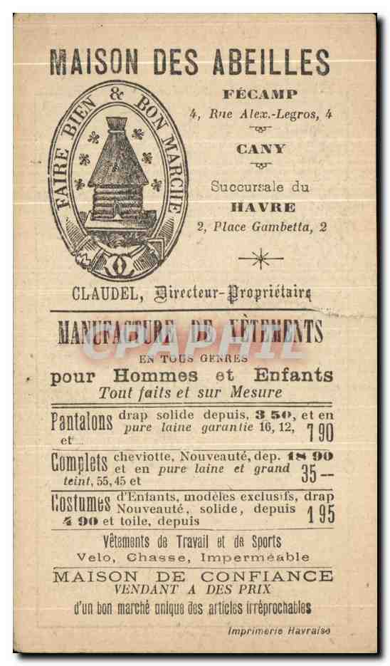 Image Maison des Abeilles Au Cafe Un Monsieur oblige de s absenter — Rückseite