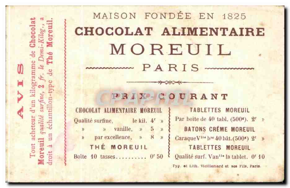 Chromo Le Bolero Chocolat Moreuil Paris Enfants Folklore Danse — Rückseite