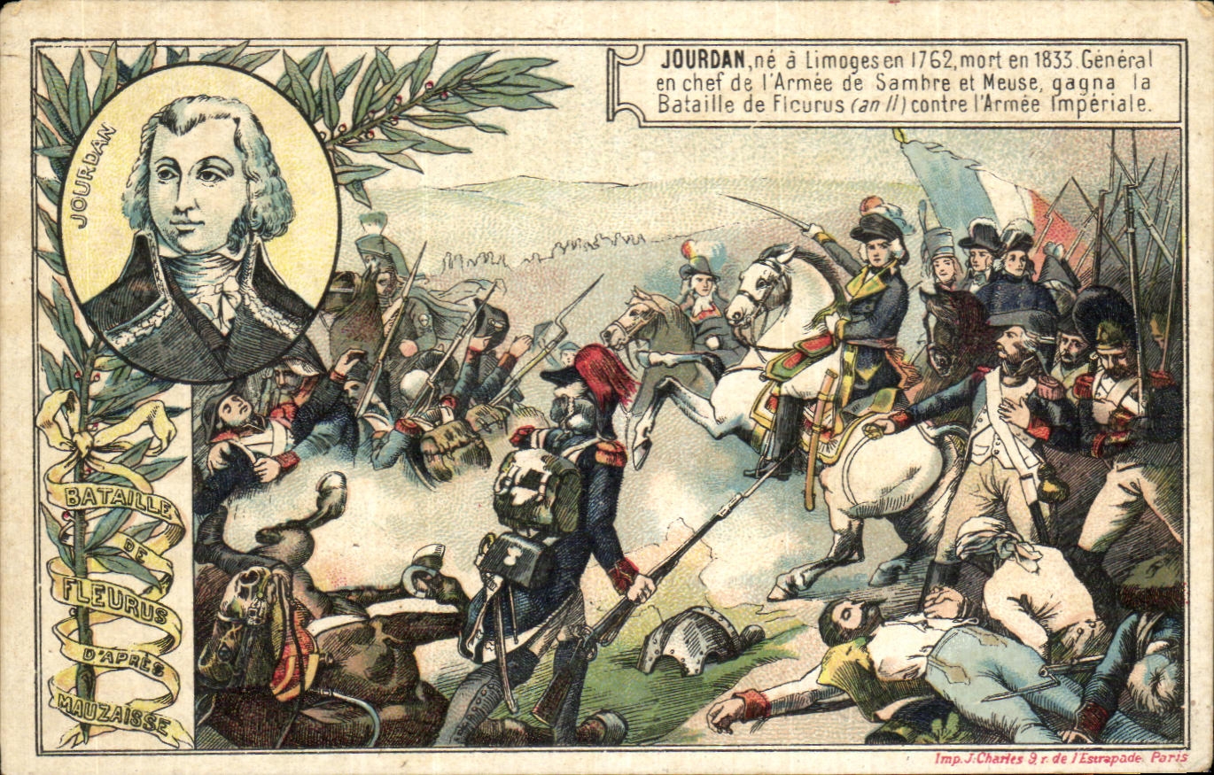 Chromo Jourdam Ne A Limoges En Mort En General Abbaye de Tinchebrai Chocolats Jourdan Militaria