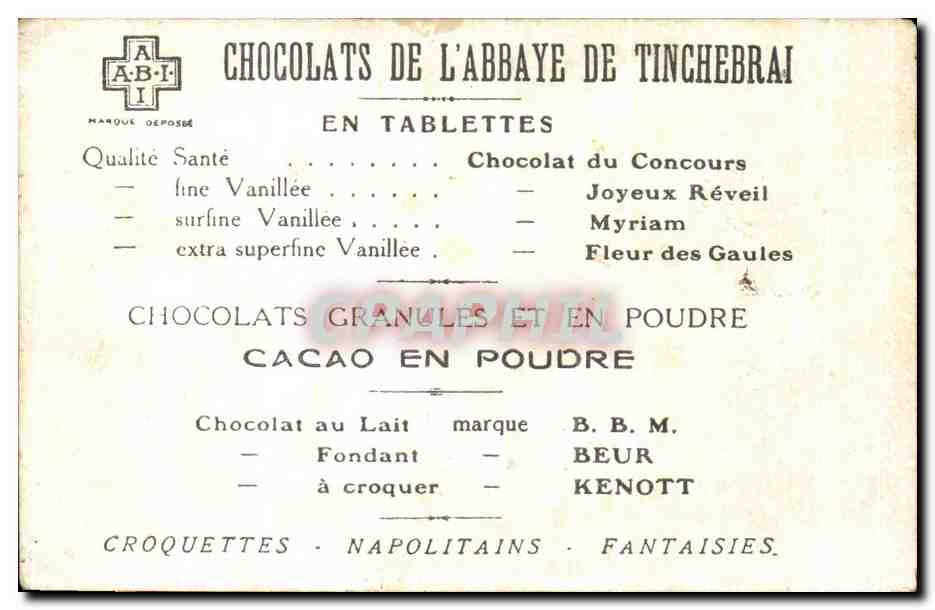 Chromo Jourdam Ne A Limoges En Mort En General Abbaye de Tinchebrai Chocolats Jourdan Militaria — Verso