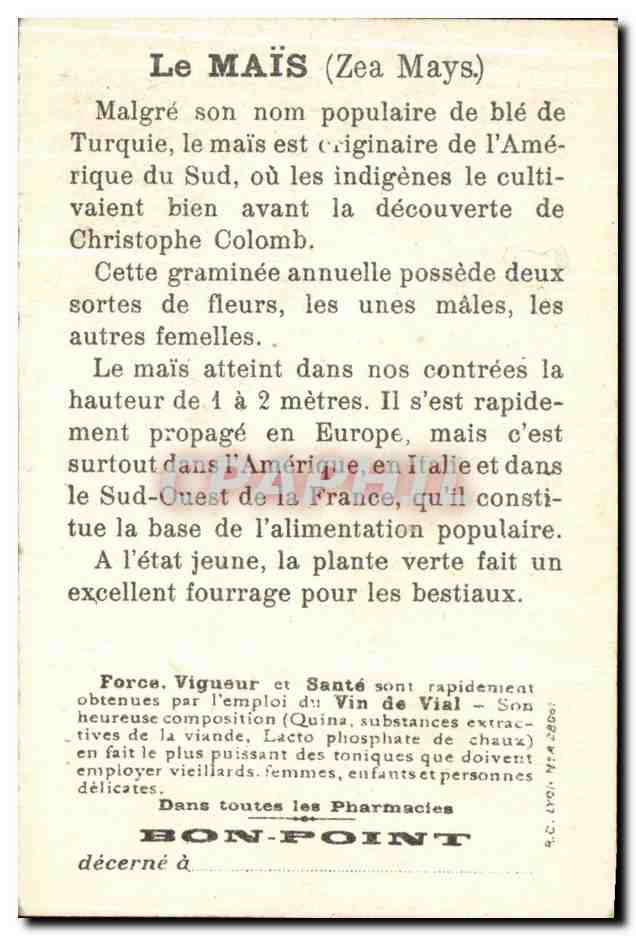 Chromo Battage du mais dans le Sud Ouest de la france  — Back