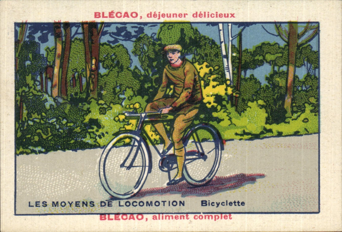 Chromo Les Moyens De Locomotion Bicyclette Blecao aliment complet Velo Cycle 