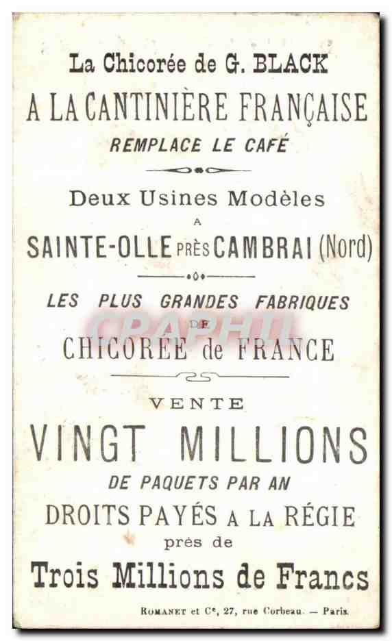 Chromo Chicoree A La Cantiniere Francaise Sainte Odile CAmbrais Enfant — Verso