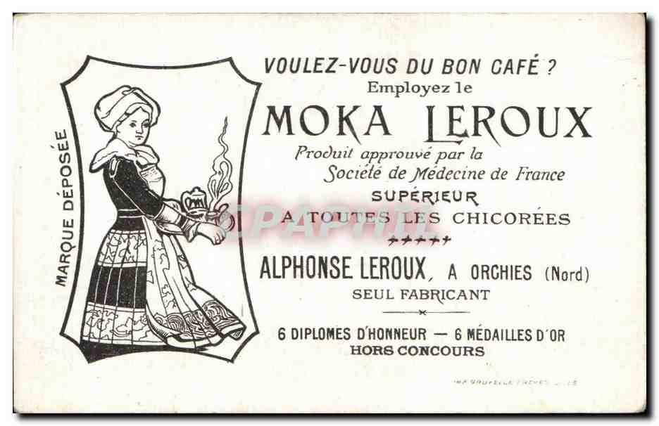 Chromo La Menthe Poivree Moka Leroux Orchies  — Rückseite