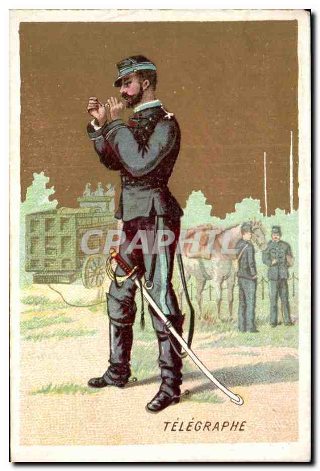 Chromo Telegraphe Militaria 