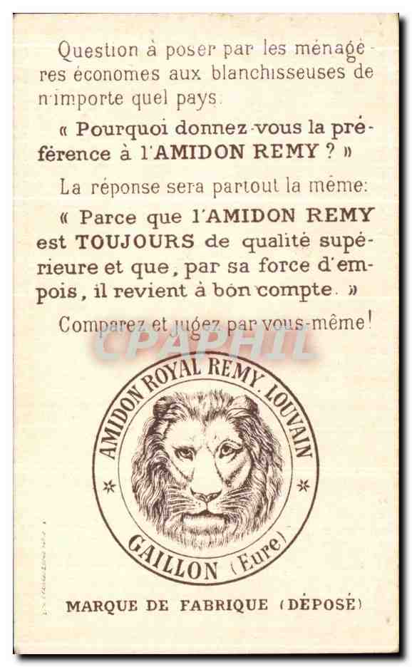 Chromo Amidon Remy A Partir d'onze heures m'a dit madame la Baronne faites circuler Gaillou Eure Lion  — Rückseite