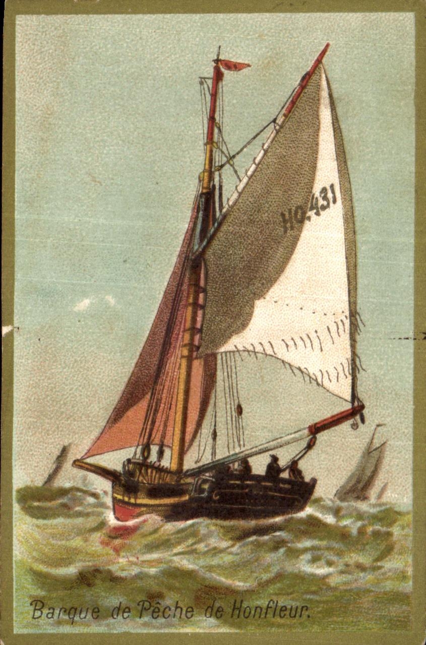 Chromo Barque de Peche de Honfleur Bateau