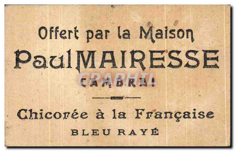 Chromo Asie Maison Paul Mairesse Cambrai Chicoree Chine — Verso