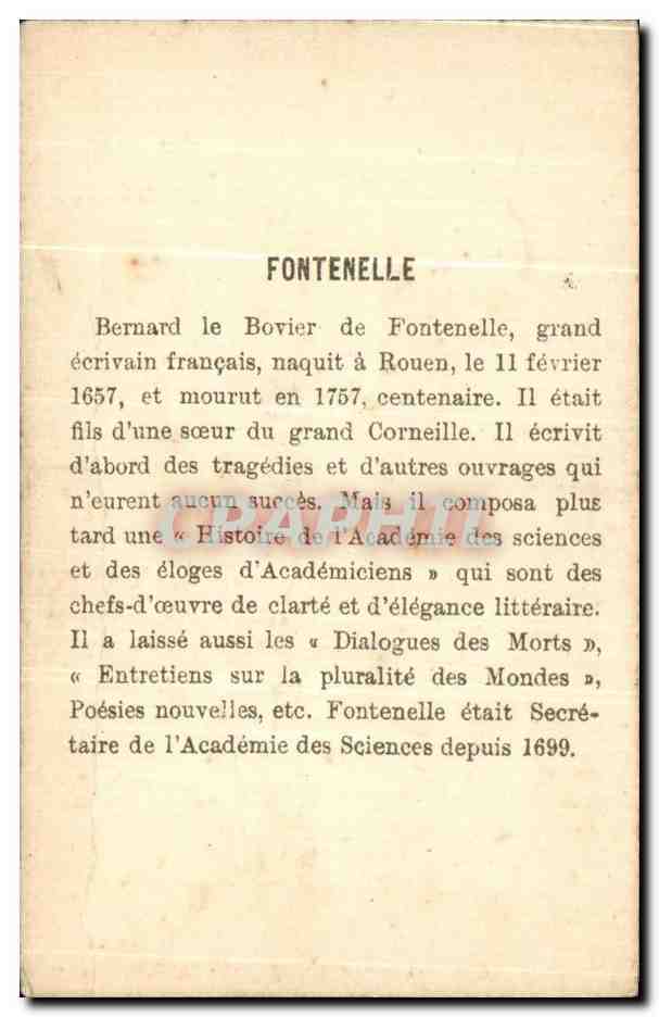 Chromo Fontenelle — Rückseite