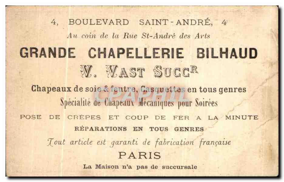 Chromo En Arrivant En Vue Des Cotes Grain de sel Souleve l'Enthousiame Des Lascars Du Bord Chapellerie Bilhaud Vast — Verso