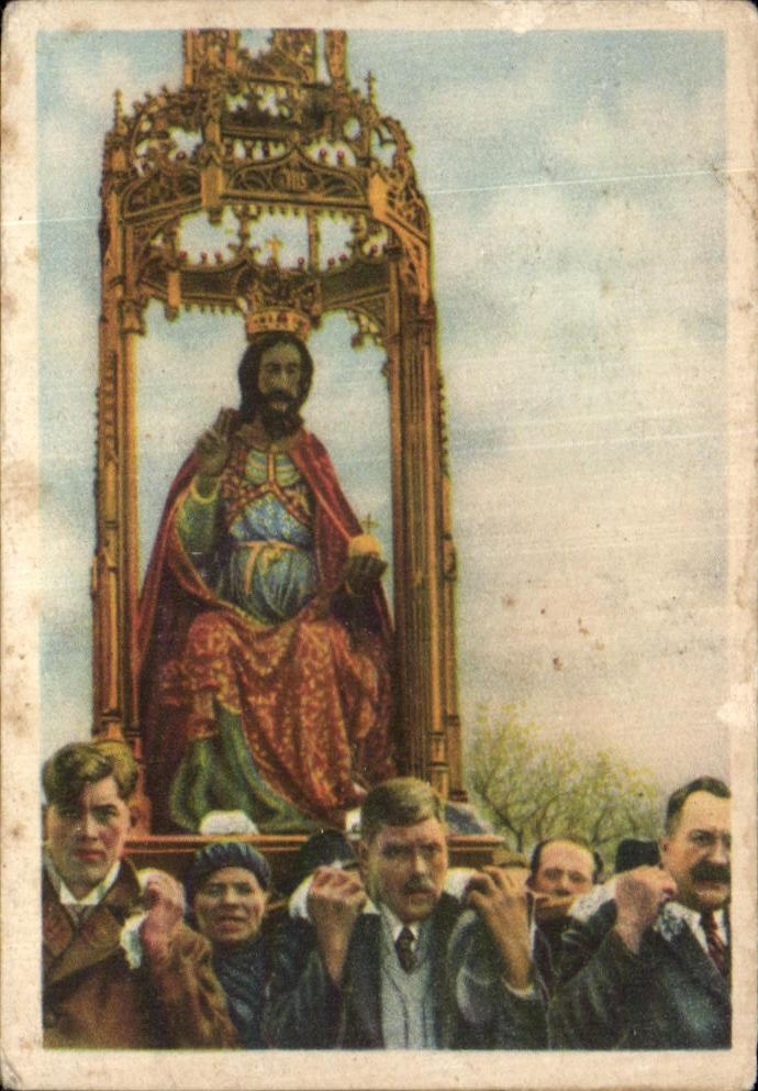 Image Folklore Belge Cote d'or Hakendover La statue miraculeuse du Sauveur portee par les pelerins 