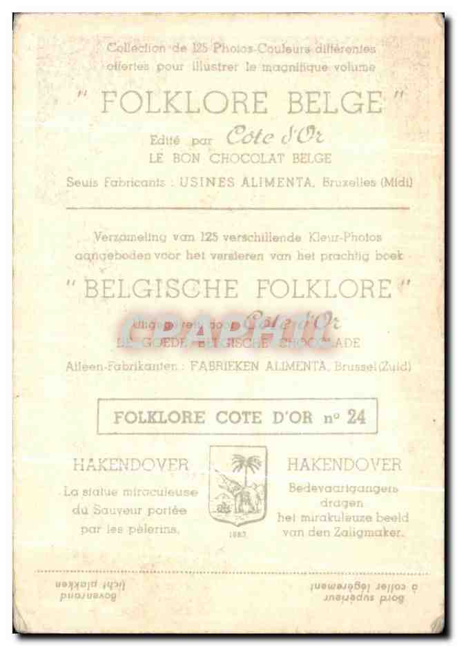 Image Folklore Belge Cote d'or Hakendover La statue miraculeuse du Sauveur portee par les pelerins  — Rückseite