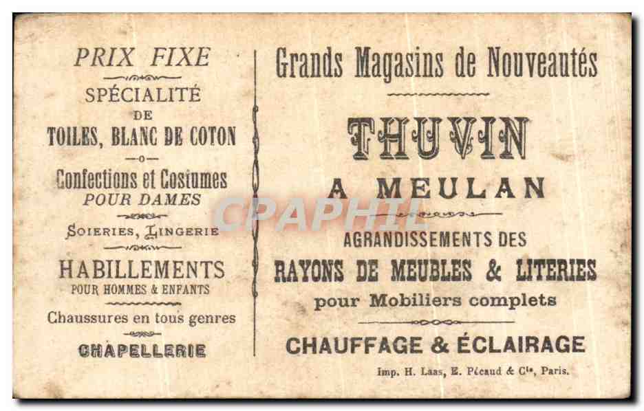 Chromo Une permission pour aller a la chasse Militaria Thuvin Meulan  — Rückseite