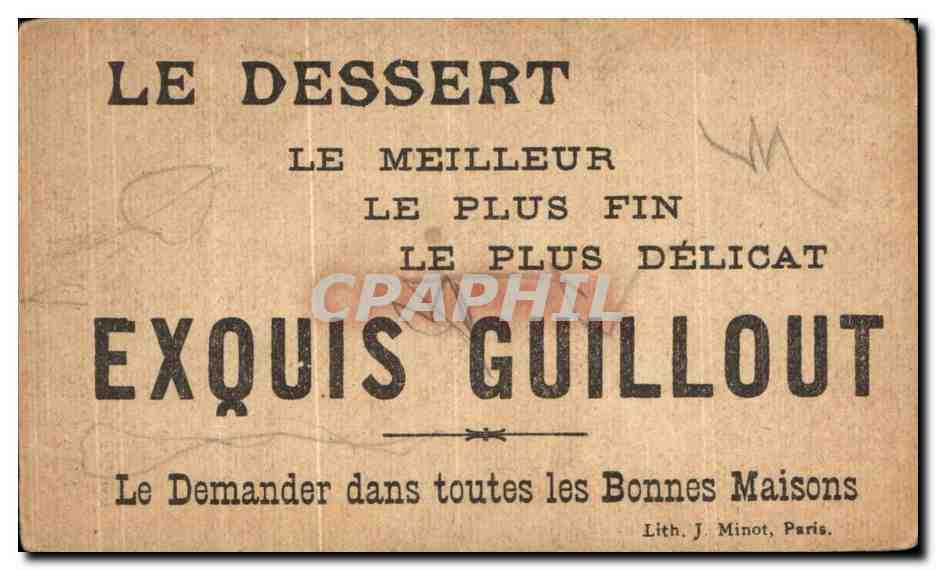 Chromo Biscuits Guillout Rue Rambuteau Paris Femme Chasseur Chasse — Back
