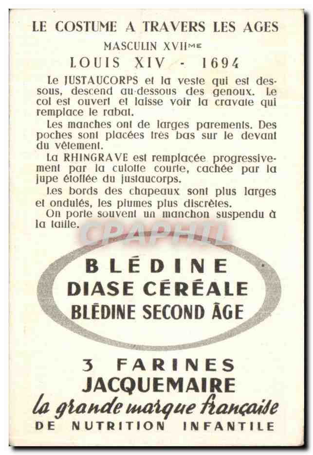Image bledine Louis XIV Le Costume A Travers Les Ages — Rückseite