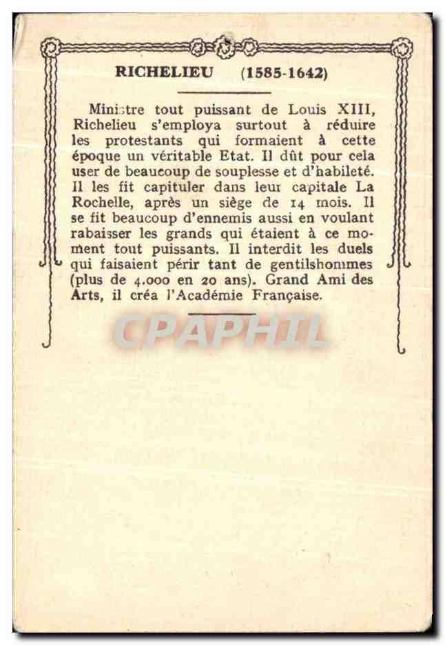 Image Richelieu Armand Jean Du Plessis Due De richelieu — Back