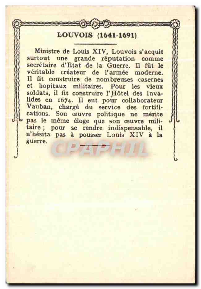Image Louvois Michel Le Tellier Sieur — Verso