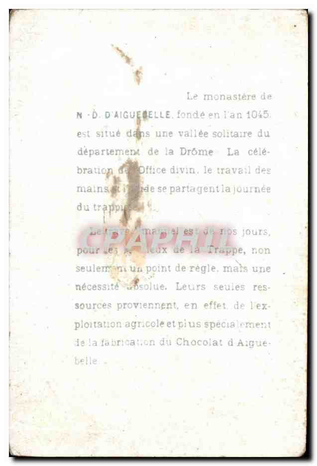 Chromo Le Monastere De Nd d'Aiguebelle  — Back