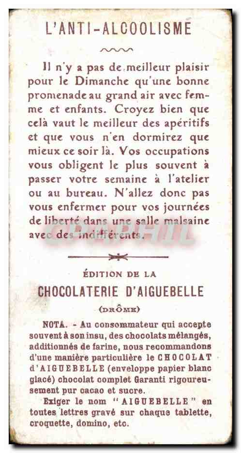 Chromo Chocolat D Aiguebelle Famille Enfant  — Back