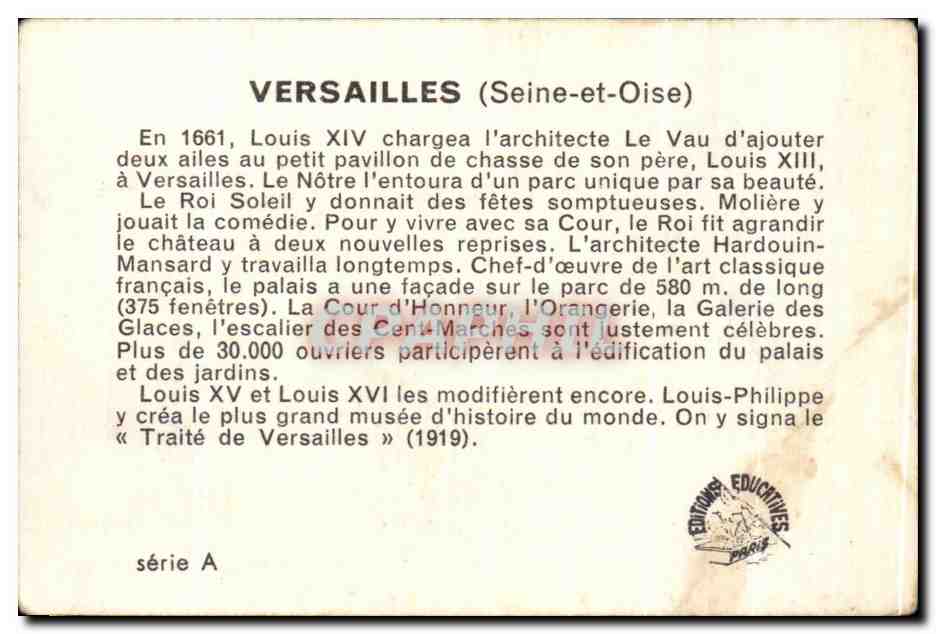 Image Chateau de Versailles — Verso