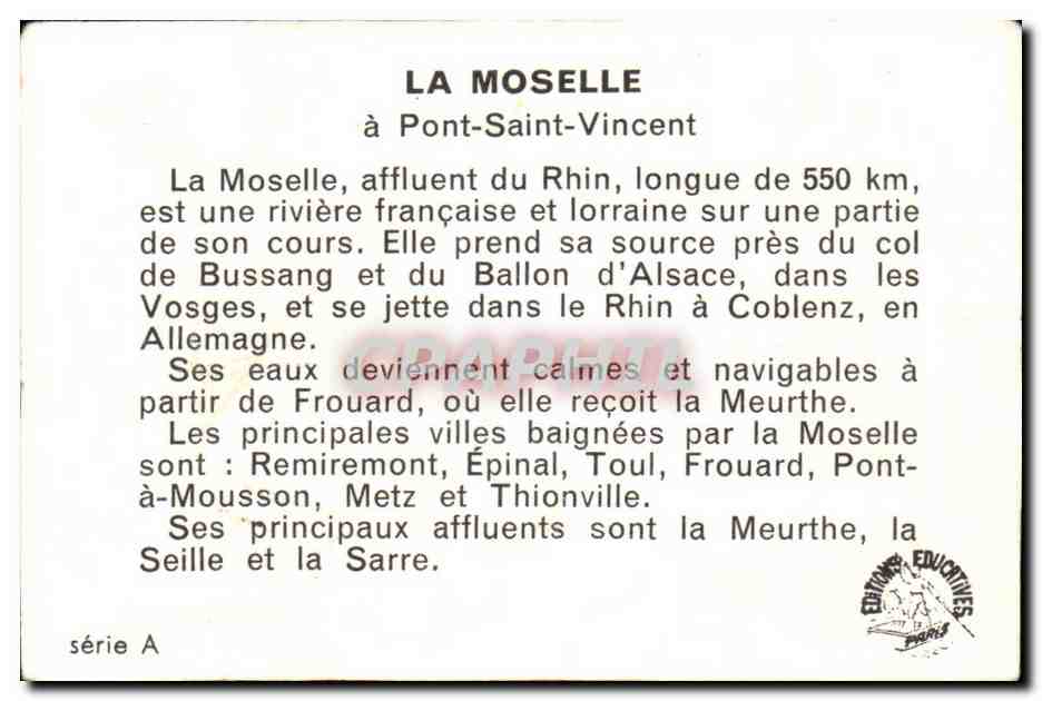 Image La Moselle a Pont Saint Vincent  — Back
