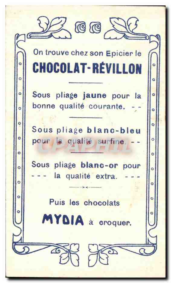 Image Chocolat Revillon Le Theatre A Travers Les Ages La Comedie Italienne Escrime Spezzafer Tartaglia Biscegliese  — Verso