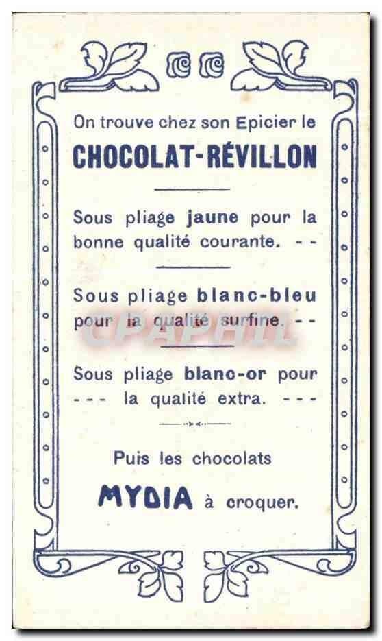 Image Chocolat Revillon Le Theatre A Travers Les Ages La Comedie de la Passion Les Confreres de la Passion  — Rückseite