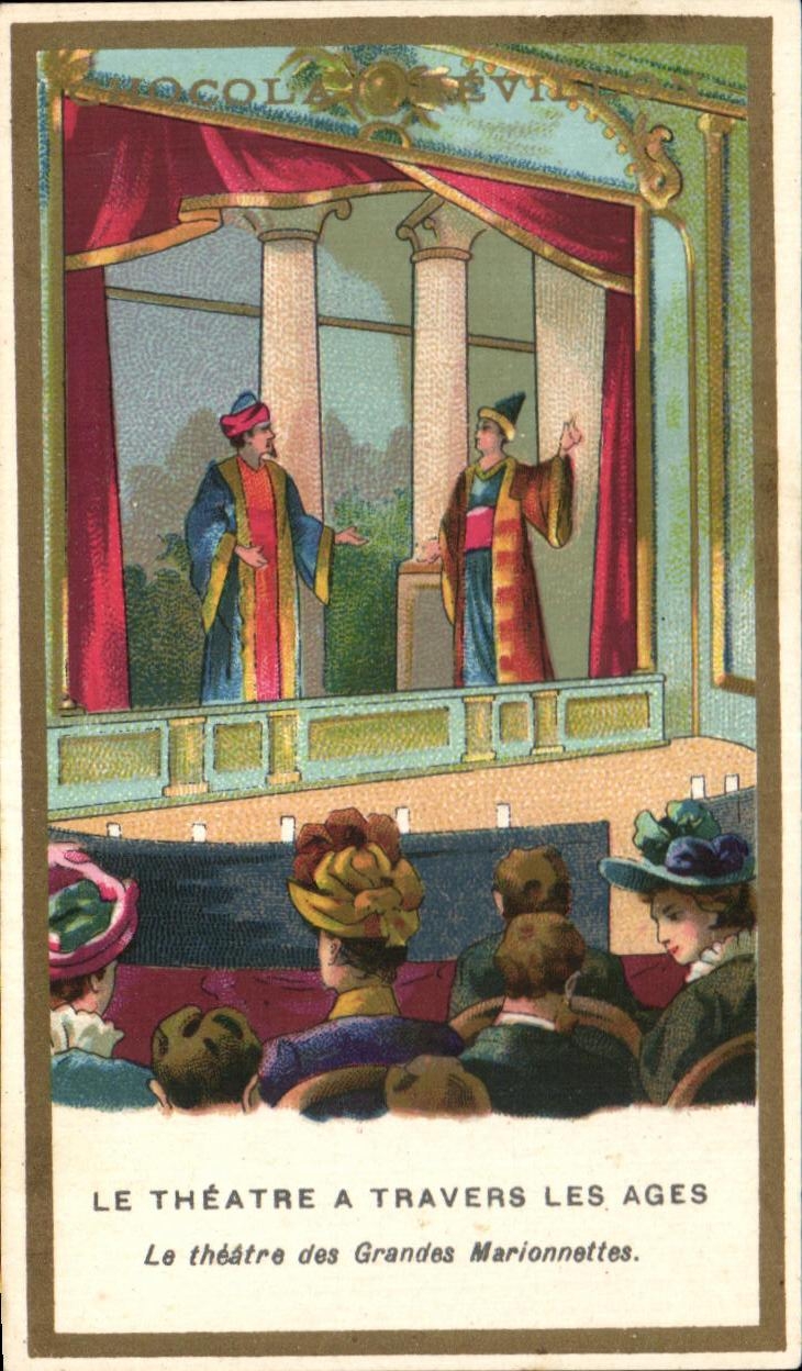 Image Chocolat Revillon Le Theatre A Travers Les Ages Le Theatre Des Grandes Marionnettes