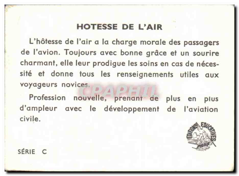 Image Hotesse de l'air Avion  — Back