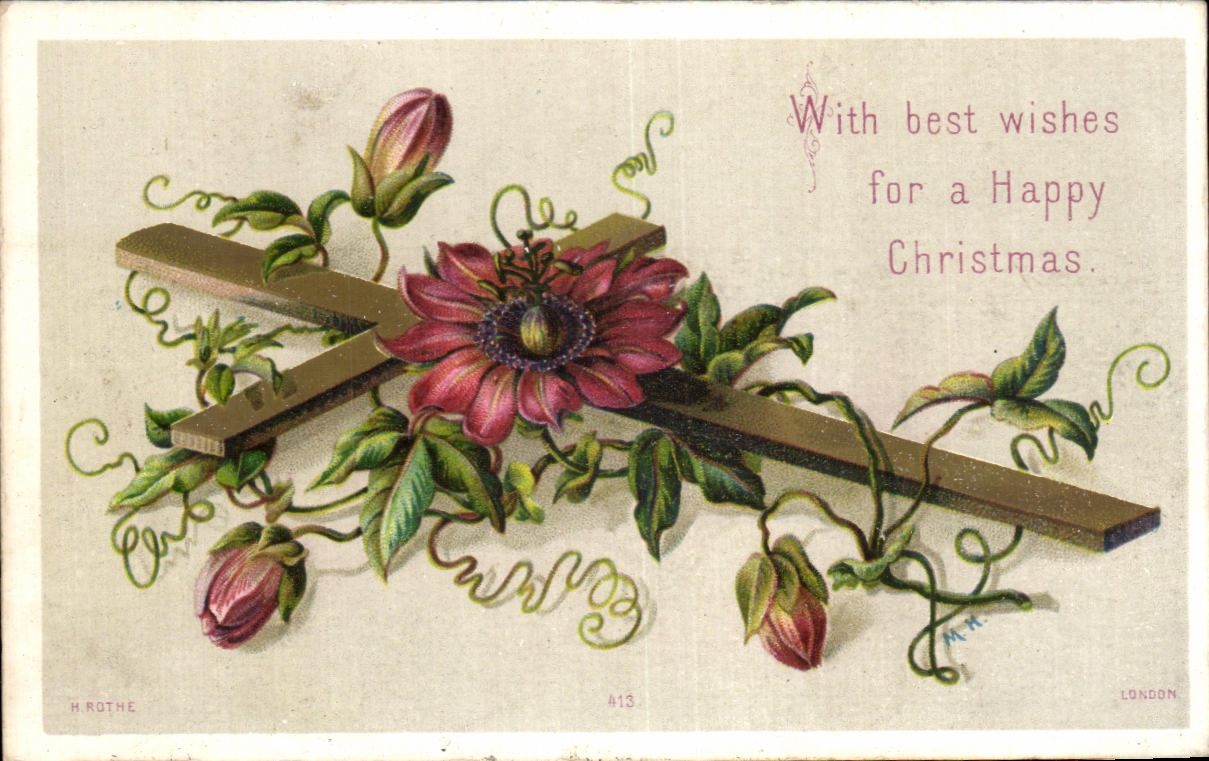 Passiflore et croix — H. Rothe, n° 413 — Londres