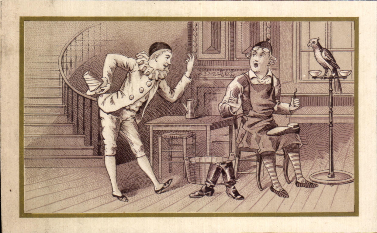Chromo Pierrot Perroquet Perruche 
