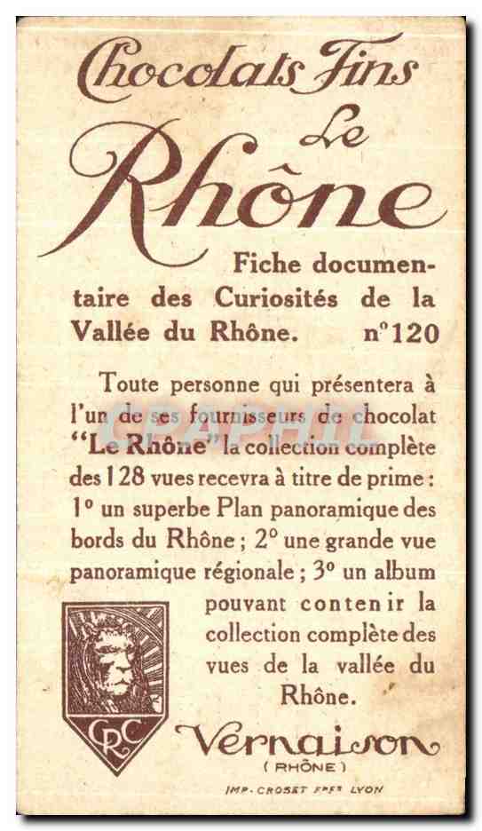 Image Chocolats Fins du Rhone Lion La Porte Motre Dame Representee Avec La Chapelle Abside Vaucluse  — Verso