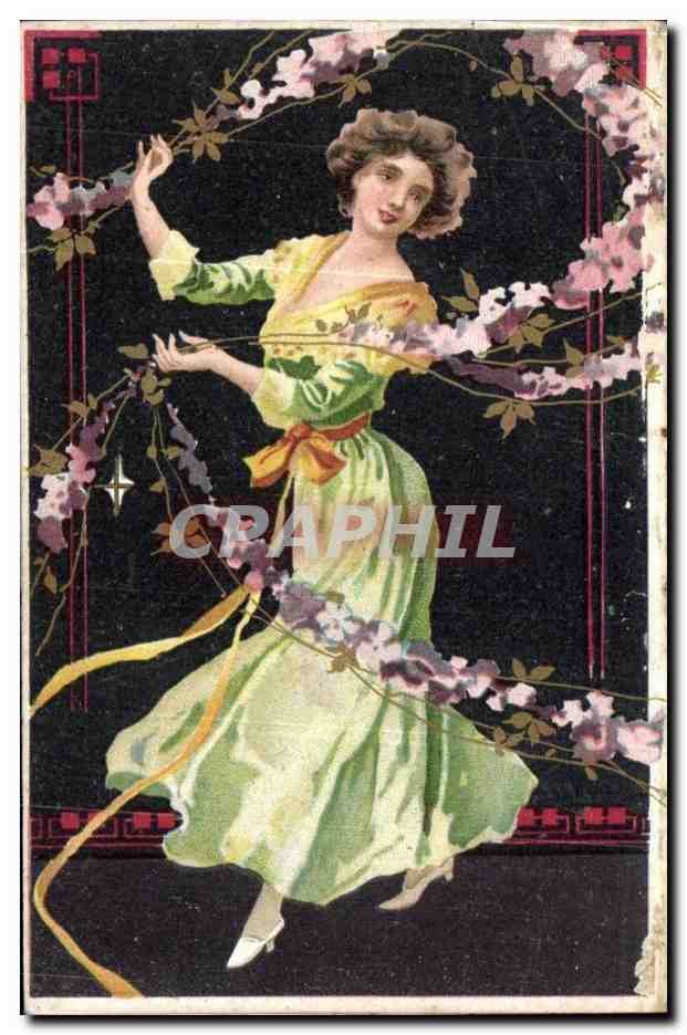 Carte depliante Fantaisie Femme — Verso