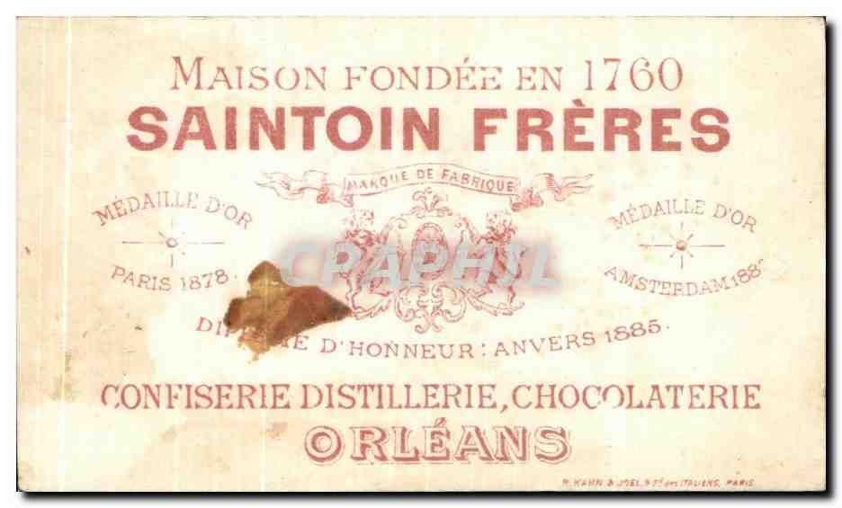Chromo Saintoin Preres orleans Garde francaise Militaria 1786 — Rückseite