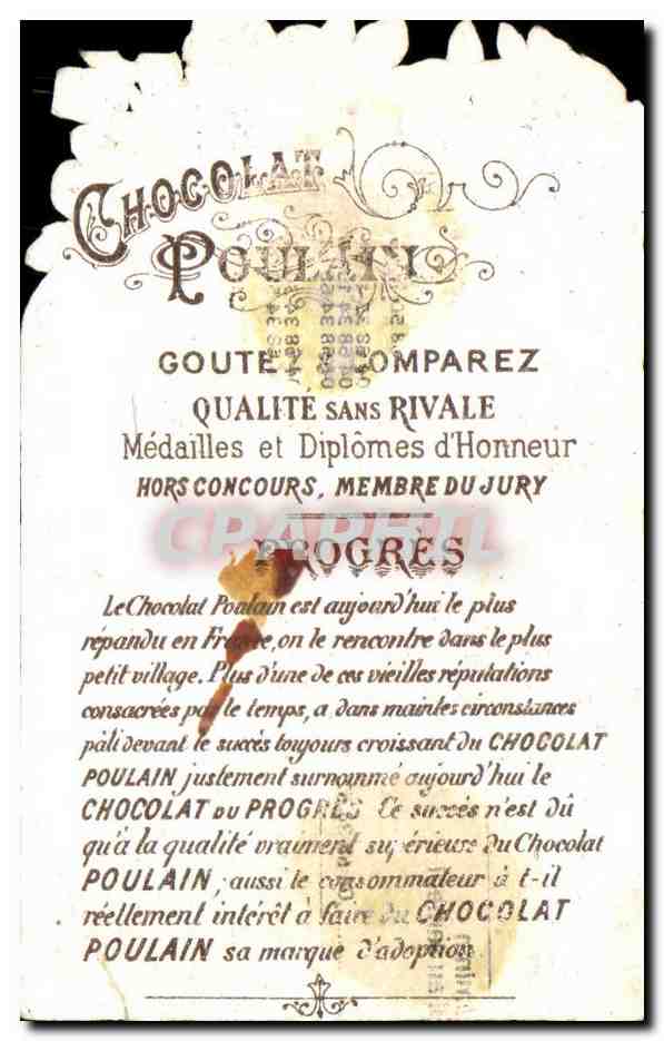 Chromo Chocolat Enfant Chocolat poulain Ange  — Rückseite