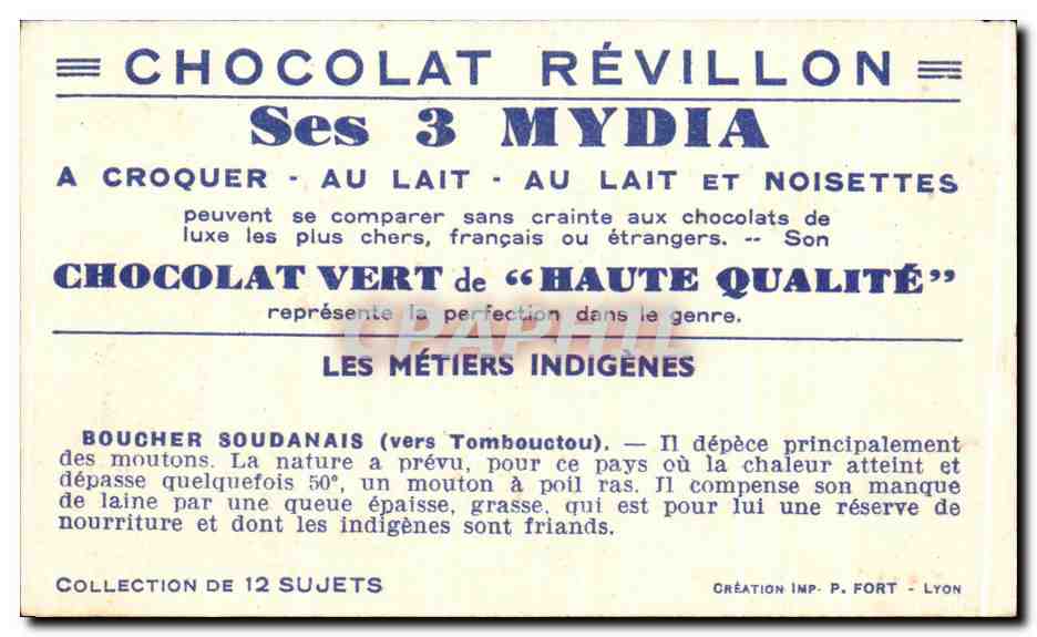 Image Chocolat Revillon Boucher Soudanais Soudan — Rückseite