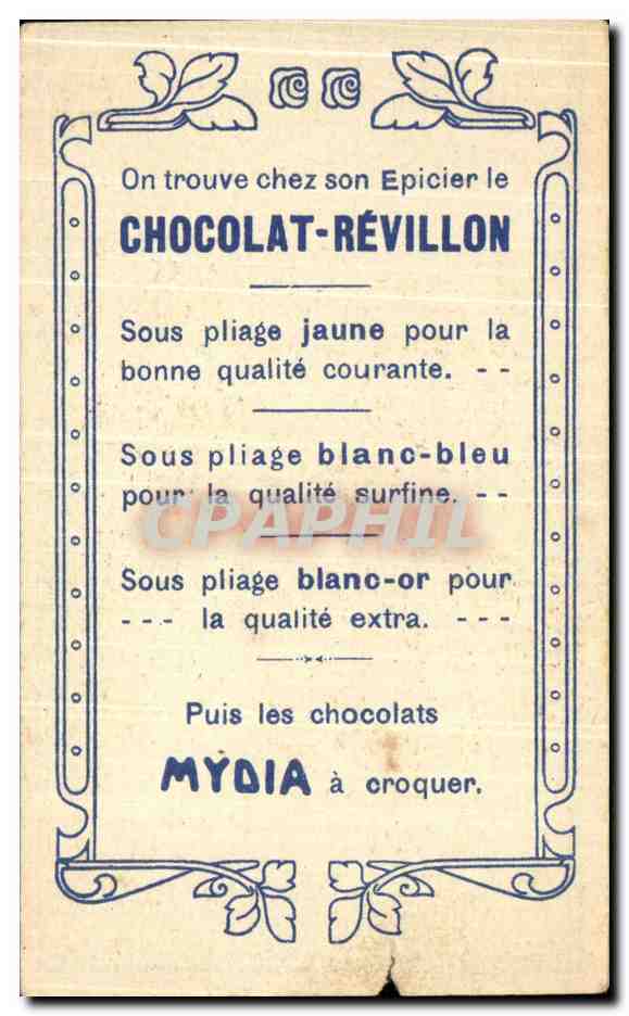 Chromo Chocolat Reveillon Monsieur l' Ambassadeur Henri IV — Rückseite