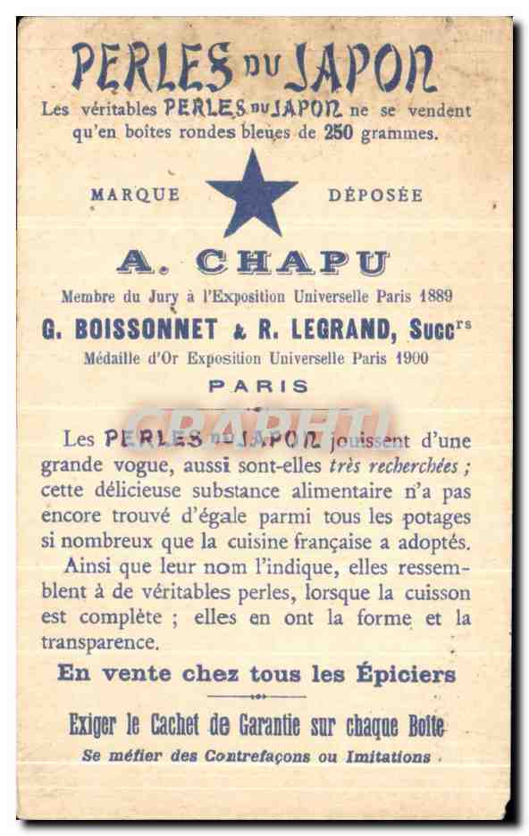 Chromo Perles Japon Potage Maison Javanaise Java Indonesie  — Back